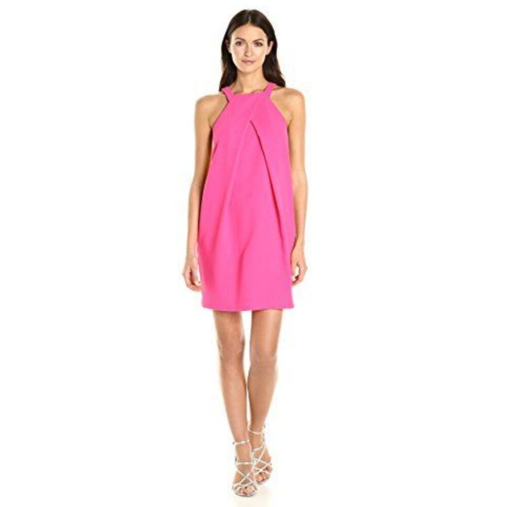 Trina Turk Felisha Pink Crepe Halter Dress 0 NWOT